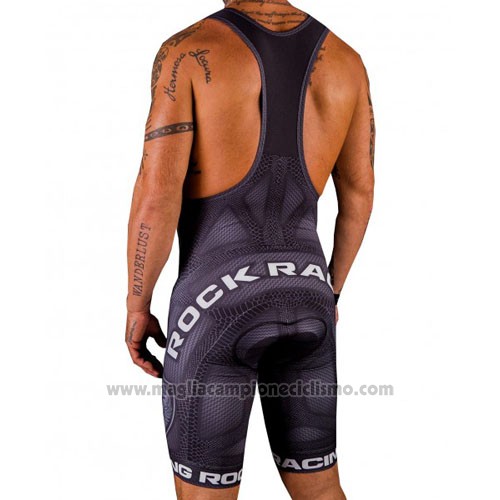 2016 Abbigliamento Ciclismo Rock Racing Bianco e Marrone Manica Corta e Salopette